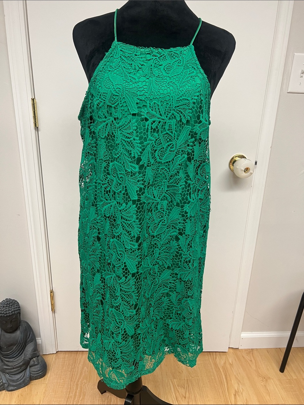 miami Emerald Green Crochet Midi Dress